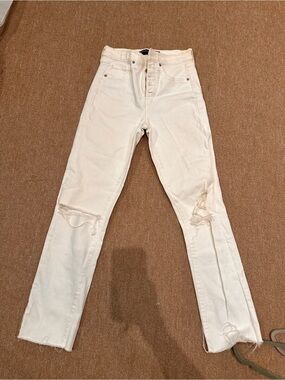 Veronica Beard White Distressed Skinny Men's Jeans